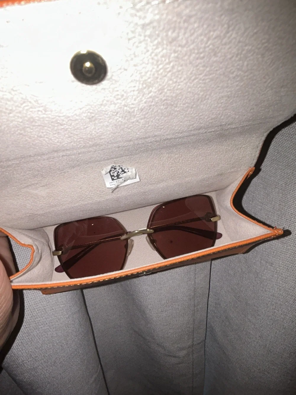 Tory Burch Burgundy Square Sunglasses with Gold Trim